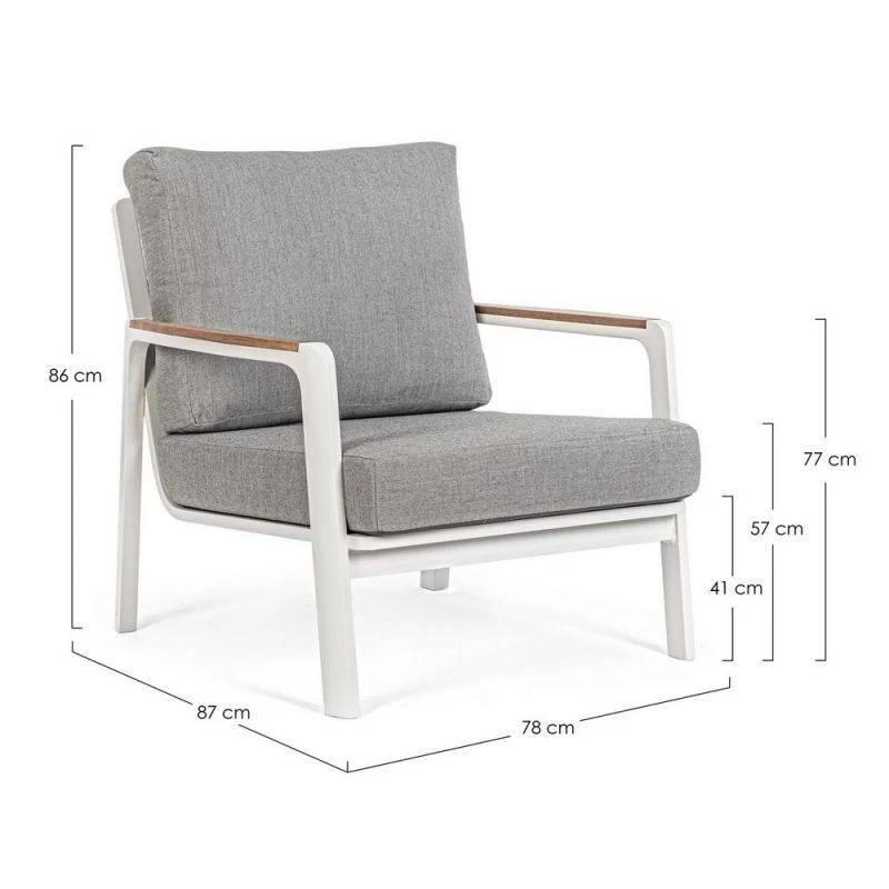 Fauteuil Lounge De Jardin JALISCO Blanc 4 Fauteuil Lounge De Jardin JALISCO Blanc – Image 2